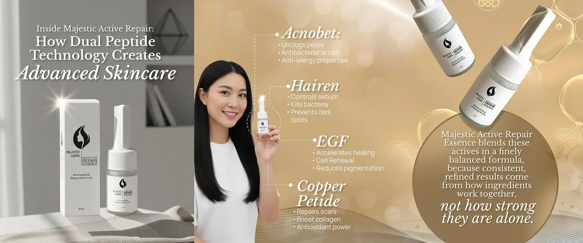 How Dual Peptide Technology Heals Post-Acne Skin | Majestic Active Repair